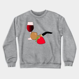 Wine, Pipe and Strawberry Crewneck Sweatshirt